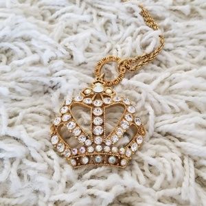 Betsey Johnson gold crown necklace
